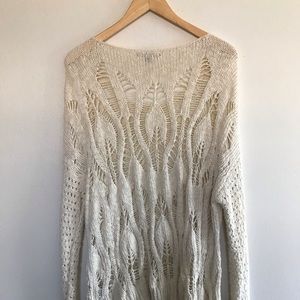 American Eagle Distressed Cream Sweater